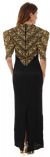 Sweetheart Neck Full Length Beaded Gown with Half Sleeves back in Black/Gold